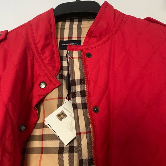 Authentic Burberry Red Quilted Jacket - Picture 1 of 8